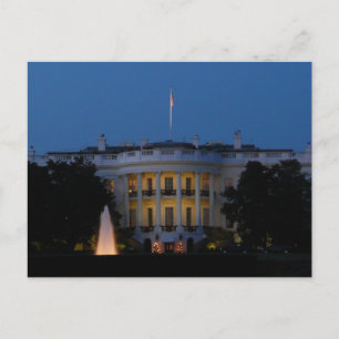 Cartão Postal Casa Branca de Natal à Noite em Washington DC