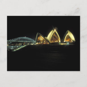Cartão Postal Casa da Ópera de Sydney à noite, Nova Gales do Sul
