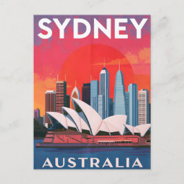 Cartão Postal Casa da Ópera Sydney Austrália Silhueta da Cidade
