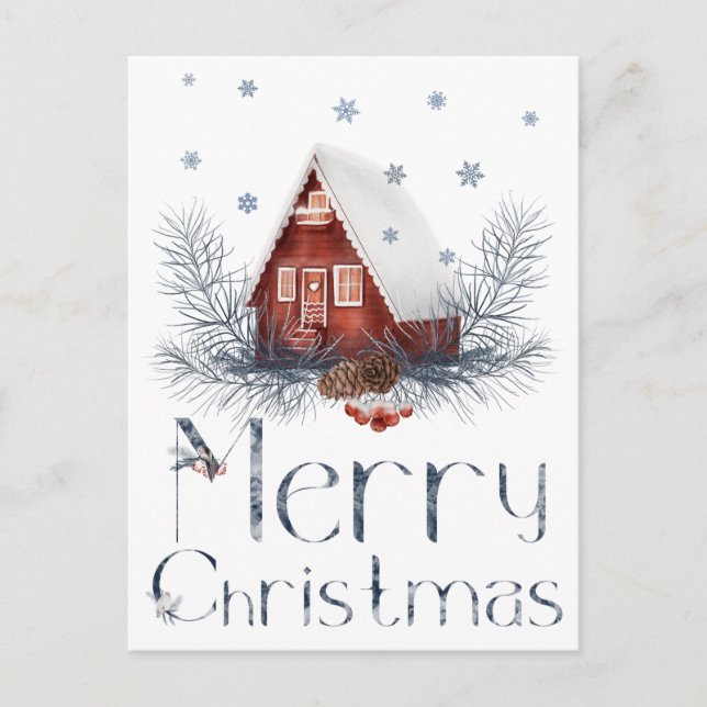 Cartão Postal Casa de Brinquedos ou Cabana de Troncos, Pinhas, F (Frente)