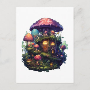 Cartão Postal Casa de cogumelos mágicos