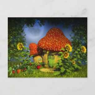Cartão Postal Casa de fantasia de morango