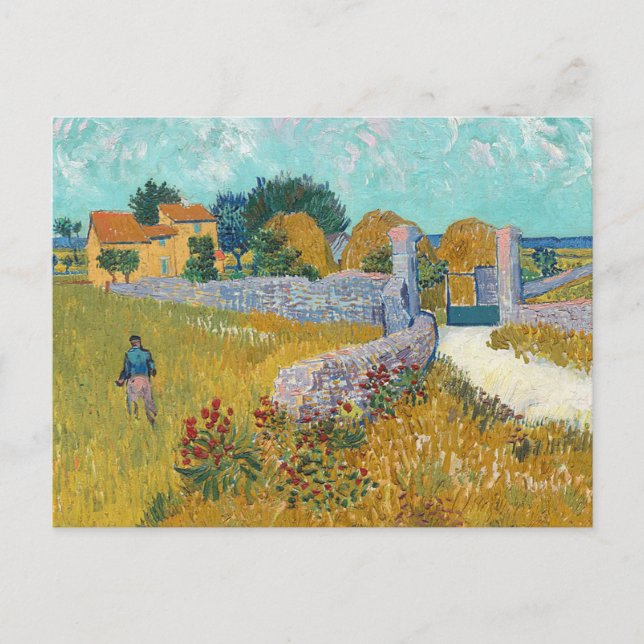Cartão Postal Casa de fazenda de Vincent Van Gogh cartão-postal (Frente)