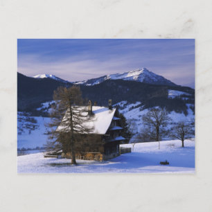 Cartão Postal Casa de fazenda e Monte Rigi e Pilatus,