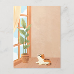 Cartão Postal Casa de gato minimalista