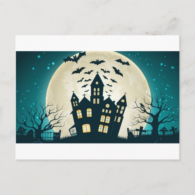Cartão Postal Casa de Halloween (Frente)
