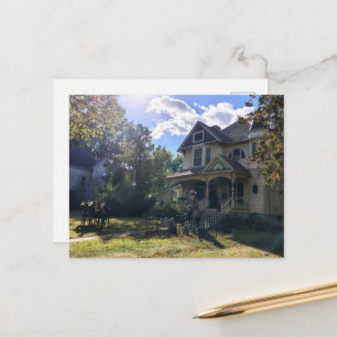 Cartão Postal Casa de Halloween Assombrada com Esqueletos Durant