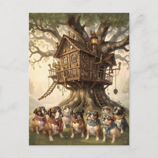 Cartão Postal Casa de madeira caprichosa construída dentro de um