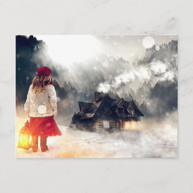 Cartão Postal Casa de Neve do Desejo de Natal (Frente)