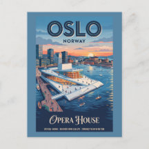 Casa de Ópera de Oslo Noruega Cartaz de Viagem Vin