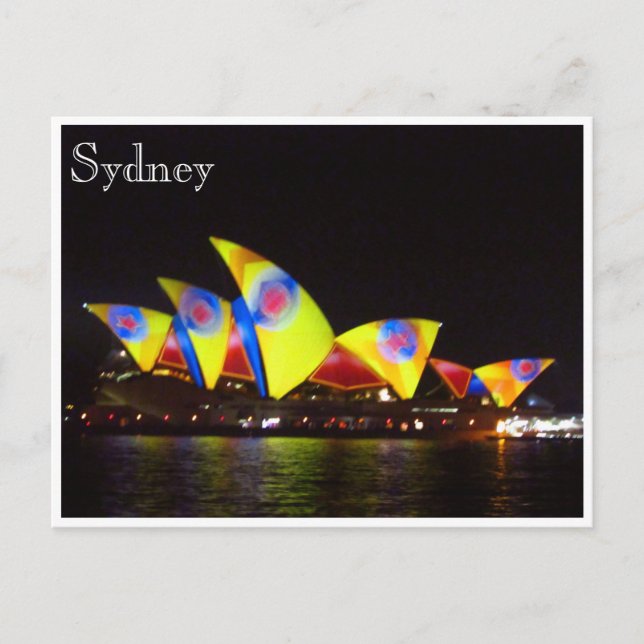 Cartão Postal casa de ópera de sydney amarela (Frente)