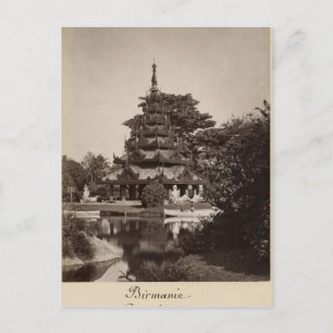 Cartão Postal Casa de repouso budista, Moulmein, Birmânia, c.18