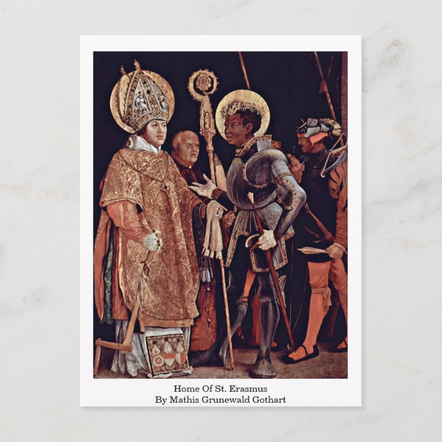 Cartão Postal Casa de St. Erasmus por Mathis Grunewald Gothart (Frente)