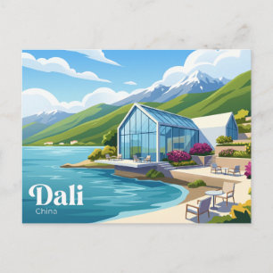 Cartão Postal Casa de Vidro Dali Erhai Lago China