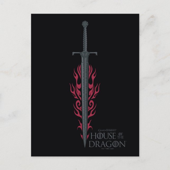 Cartão Postal CASA DO DRAGÃO | Espada Flamejante do Rei Viserys (Frente)