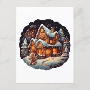 Cartão Postal Casa do Homem do Gingerpão de Natal