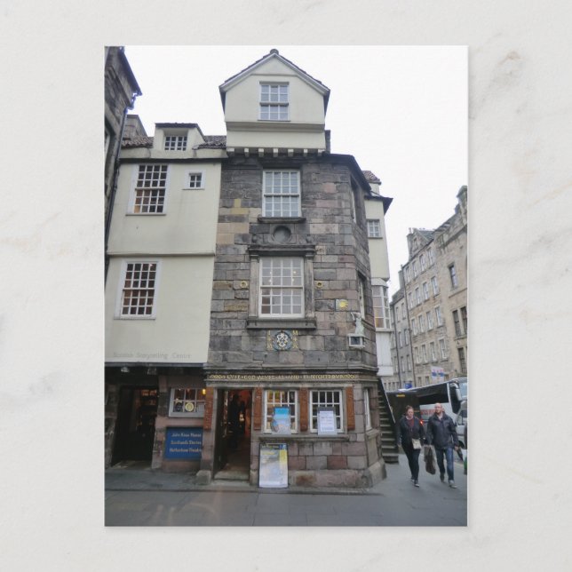 Cartão Postal Casa do Líder Presbiteriano John Knox em Edimburgo (Frente)