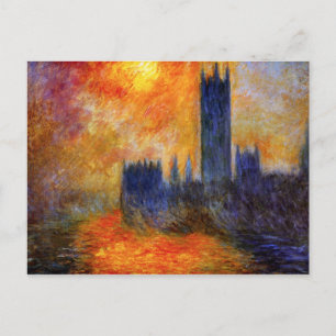 Cartão Postal Casa do Parlamento e Pôr-do-Sol de Monet