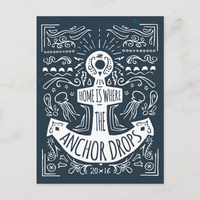 Cartão Postal Casa É Onde A Âncora Cai (Frente)