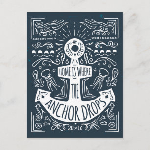 Cartão Postal Casa É Onde A Âncora Cai
