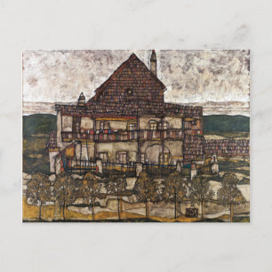 Cartão Postal Casa Egon Schiele com Telhado de Telhas Casa Velha