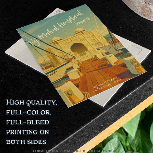 Cartão Postal Casa Flutuante Taj Mahal, Sausalito, Califórnia Vi (Criador carregado)