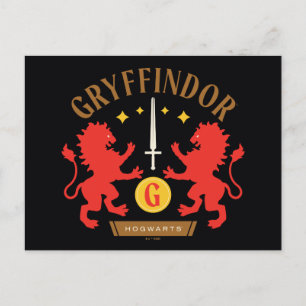 Cartão Postal Casa GRYFFINDOR™ Espada Gráfica do Leão Duplo