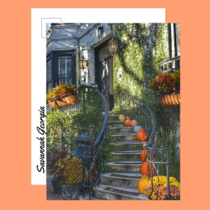 Cartão Postal Casa Histórica de Savannah Geórgia Outono