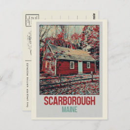 Cartão Postal Casa icônica em florestas Scarborough Maine USA