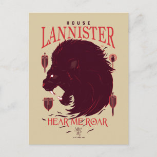 Cartão Postal Casa Lannister - Ouça-me Rugir