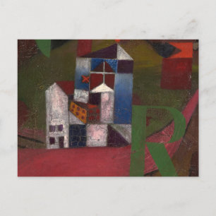 Cartão Postal Casa na estrada, Villa R por Paul Klee