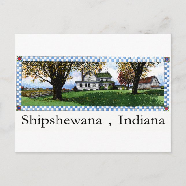 Cartão Postal Casa Shipshewana Indiana de Amish (Frente)