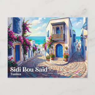 Cartão Postal Casa Sidi Bou Said Tunísia
