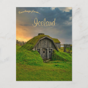 Cartão Postal Casa Viking em Vestrahorn Islândia