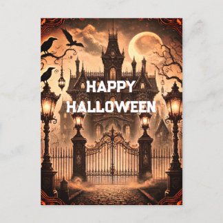 Cartão Postal Casa Vintage Halloween, vitoriana gótica