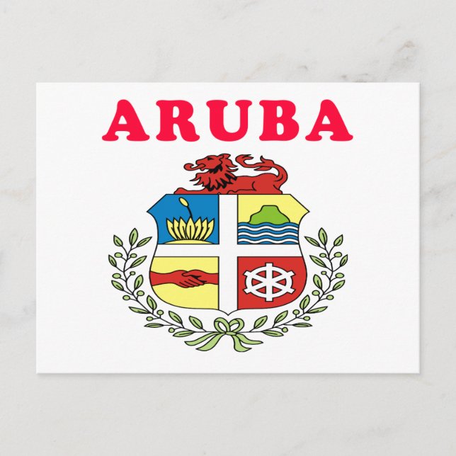 Cartão Postal Casaco Aruba De Designs De Braços (Frente)