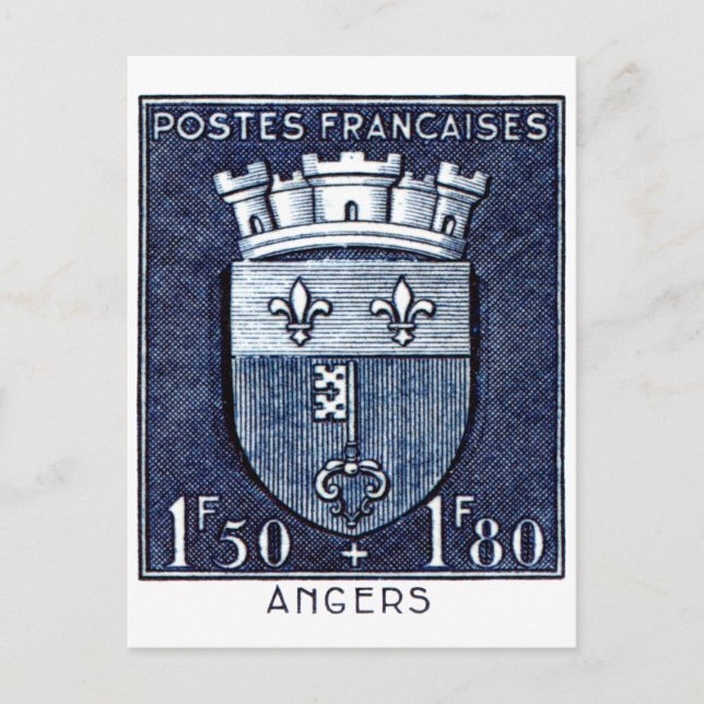 Cartão Postal Casaco de Armas, Angers France (Frente)