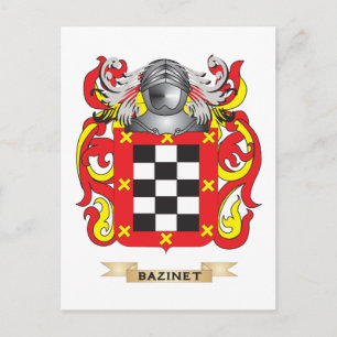 Cartão Postal Casaco de Armas Bazinet (Crest Familiar)