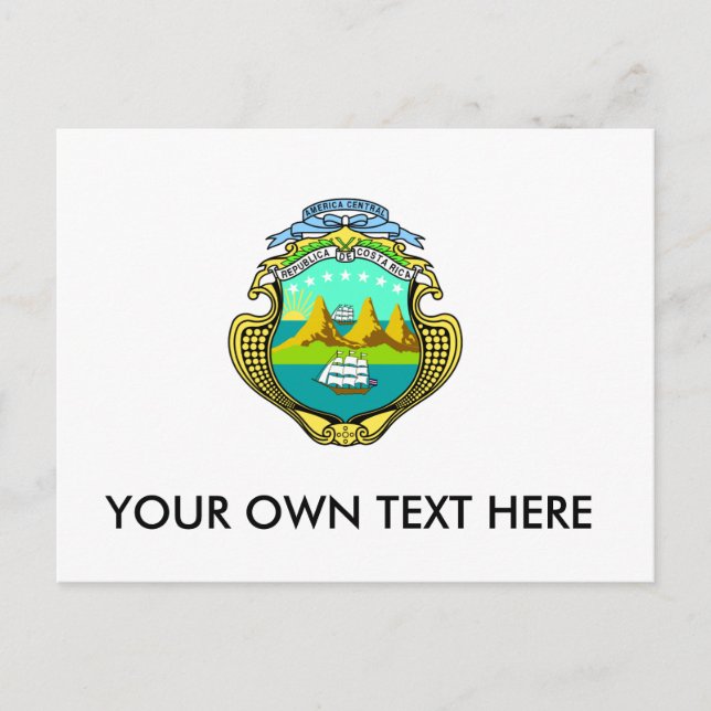 Cartão Postal Casaco de Armas da Costa Rica (Frente)