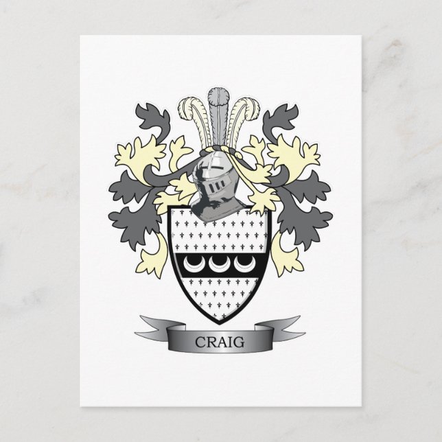Cartão Postal Casaco de armas da Craig Family Crest (Frente)