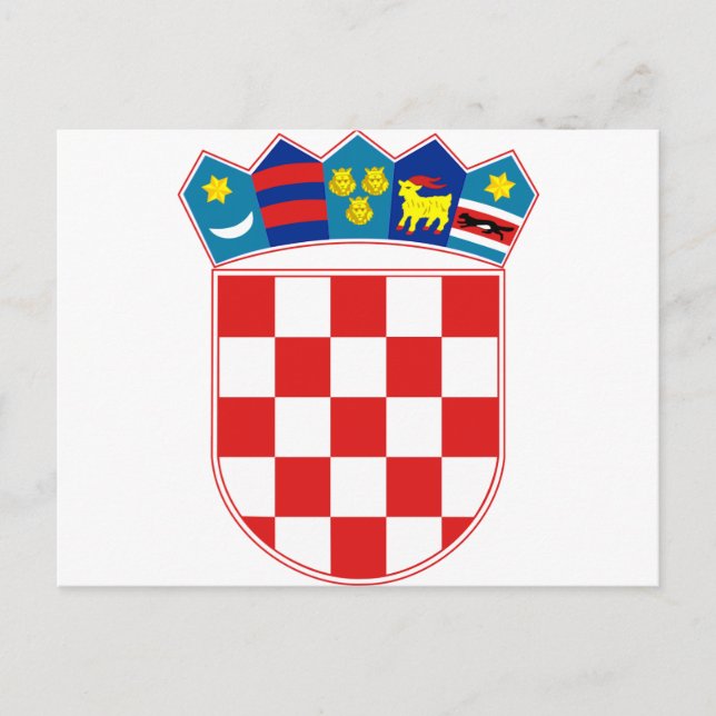 Cartão Postal Casaco de armas da Croácia HR Hrvatska (Frente)