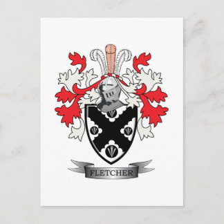 Cartão Postal Casaco de Armas da Fletcher Family Crest