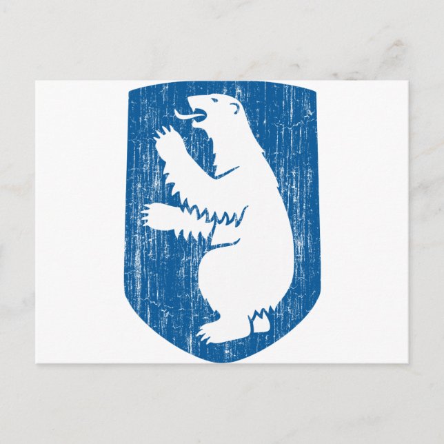 Cartão Postal Casaco De Armas Da Gronelândia (Frente)