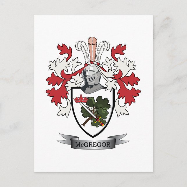 Cartão Postal Casaco de Armas da McGregor Family Crest (Frente)