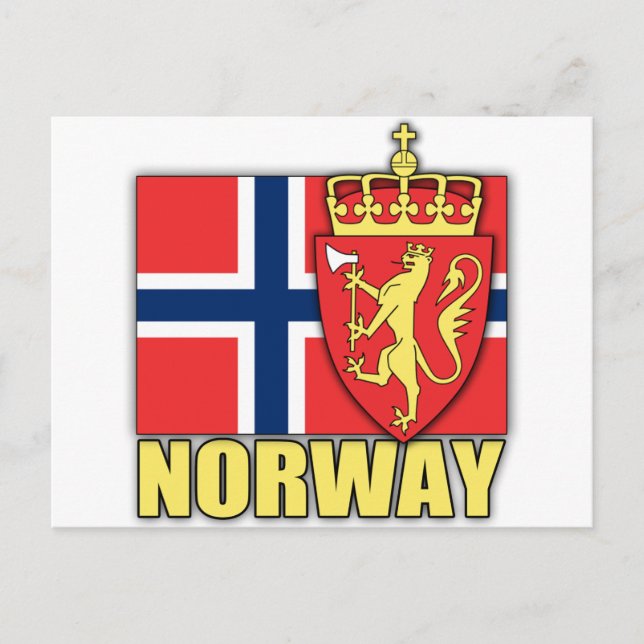 Cartão Postal Casaco de armas da Noruega (Frente)