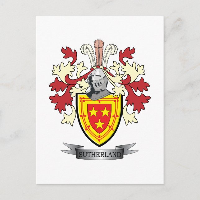 Cartão Postal Casaco de armas da Sutherland Family Crest (Frente)