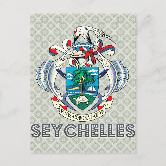 Cartão Postal Casaco de armas das Seychelles (Frente)