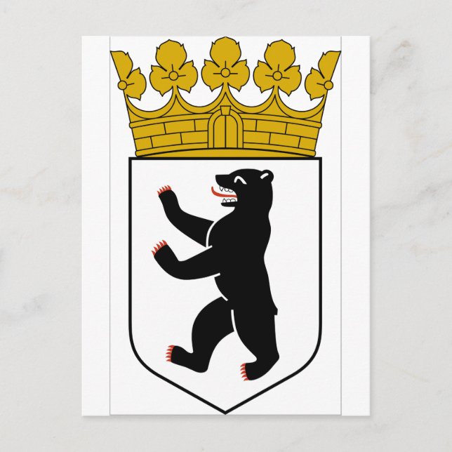 Cartão Postal Casaco de Armas de Berlim (Alemanha) (Frente)