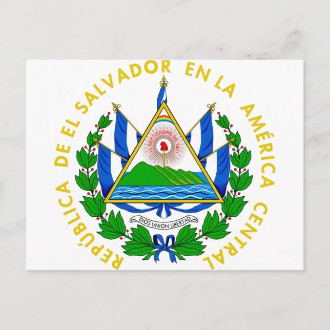 Cartão Postal Casaco de armas de El Salvador (Frente)