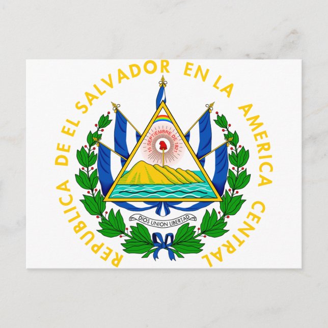 Cartão Postal Casaco de armas de El Salvador SV (Frente)